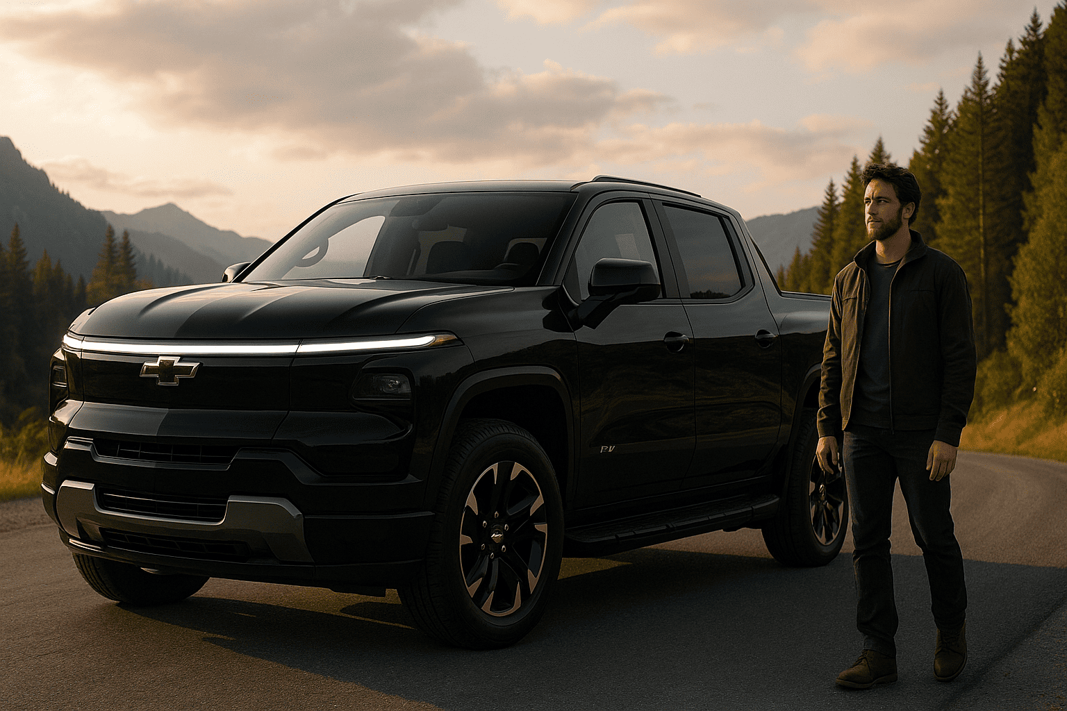 Электромобиль Chevrolet Silverado All-Electric во время испытания рекордного запаса хода