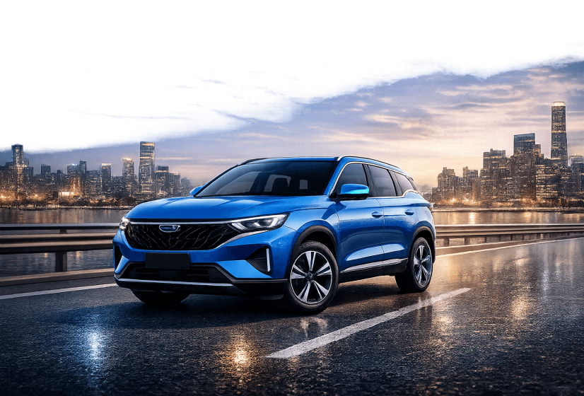 Geely представила обновленный кроссовер Atlas (Boyue L) с автопилотом и бирюзовыми огнями в зеркалах
